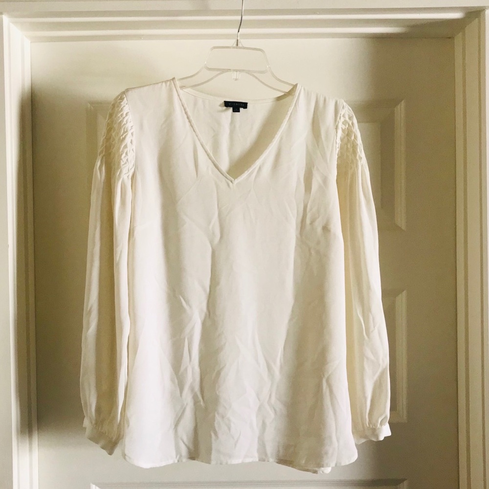 Talbots Cream Tunic-Style blouse